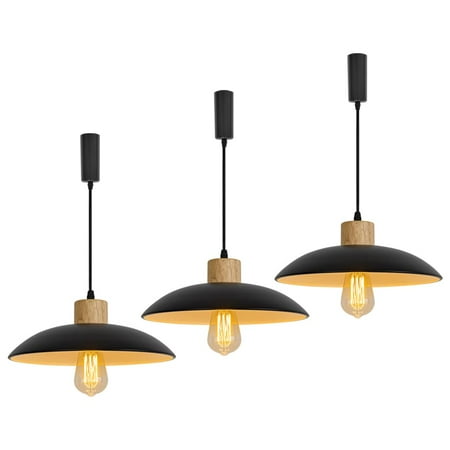 KAYYELAMP Set Three J-Type Track E26 Wood Base Black Metal Flat Shade Vintage Design 3.2 Ft Adjusted Cord Track Pendant Light for Home Kitchen Sink Farmhouse(No Bulb Track)
KAYYELAMP Set Three J-Type Track E26 Wood Base Black Metal Flat Shade Vintage Design 3.2 Ft Adjusted Cord Track Pendant Light for Home Kitchen Sink Farmhouse(No Bulb Track)