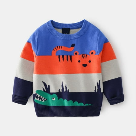 RPVATI Toddler Bays Girl Boy Crewneck Sweater Knitting Long Sleeve Sweaters Cartoon Animal Pullover 6M-5Y