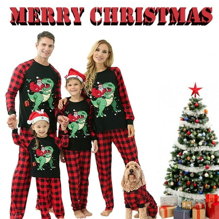 Family Matching Christmas Pajamas Set Adult Kids Dinosaur Printed Tops+Plaid Pants Holiday Loungewear Sleepwear Pjs Set
Family Matching Christmas Pajamas Set Adult Kids Dinosaur Printed Tops+Plaid Pants Holiday Loungewear Sleepwear Pjs Set
