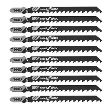 10Pcs HCS Jigsaw Blades T144D For High Speed Wood Cutting