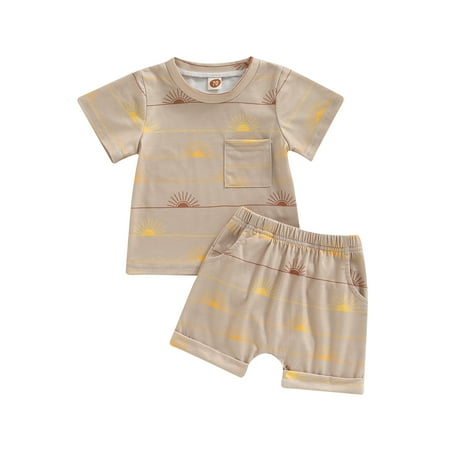 Musuos Infant Boys Summer Cool Outfits Sun Print Short Sleeve T-shirt and Stretch Casual Shorts Set
Musuos Infant Boys Summer Cool Outfits Sun Print Short Sleeve T-shirt and Stretch Casual Shorts Set