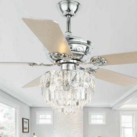 Cusp Barn 5-Blade Reversible Blades Contemporary Ceiling Fan Crystal Shade Chandelier with Remote Control and Pull Chain Chrome
Cusp Barn 5-Blade Reversible Blades Contemporary Ceiling Fan Crystal Shade Chandelier with Remote Control and Pull Chain Chrome