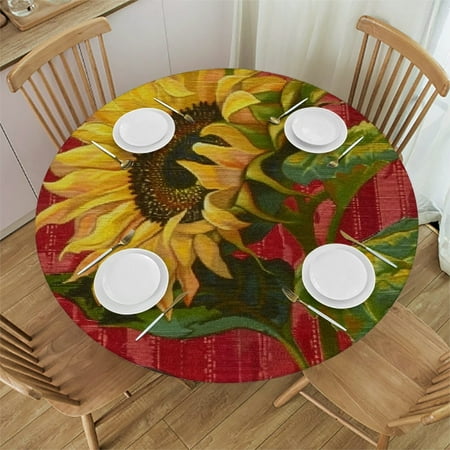 Patifu Sunflower Leaves Round Tablecloth Stain-Resistant Washable Indoor Outdoor Restaurant Wedding Party Table Cloth Home Decor 46 -50 
Patifu Sunflower Leaves Round Tablecloth Stain-Resistant Washable Indoor Outdoor Restaurant Wedding Party Table Cloth Home Decor 46 -50