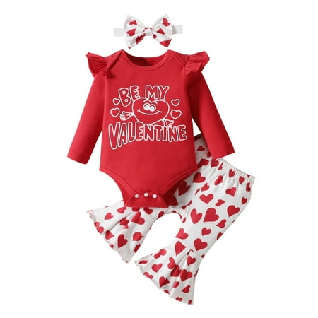 Qiyuancai Outfits for Toddler Girls Long Sleeve Valentine s Day Romper Bodysuit Heart Prints Bell Bottoms Pants Kids Clothes Sets
Qiyuancai Outfits for Toddler Girls Long Sleeve Valentine s Day Romper Bodysuit Heart Prints Bell Bottoms Pants Kids Clothes Sets