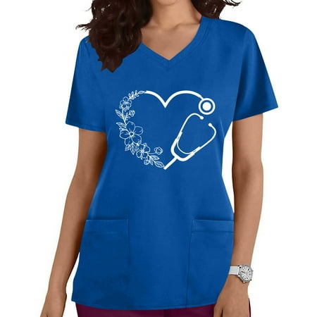 SELONE Scrub Tops for Women Plus Size Short Sleeve Tops Blouses Regular Fit T Shirts Pullover Tees Tops Graphic Print T-Shirts V Neck Tops Blouses With Pockets T Shirts Breathable Pullover Dark Blue M
SELONE Scrub Tops for Women Plus Size Short Sleeve Tops Blouses Regular Fit T Shirts Pullover Tees Tops Graphic Print T-Shirts V Neck Tops Blouses With Pockets T Shirts Breathable Pullover Dark Blue M