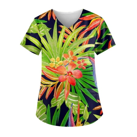 TKing Fashion Women Plus Size Scrubs Top V-Neck Short Sleeve Animal Print Pockets Work Blouse for Women Green XL
TKing Fashion Women Plus Size Scrubs Top V-Neck Short Sleeve Animal Print Pockets Work Blouse for Women Green XL
