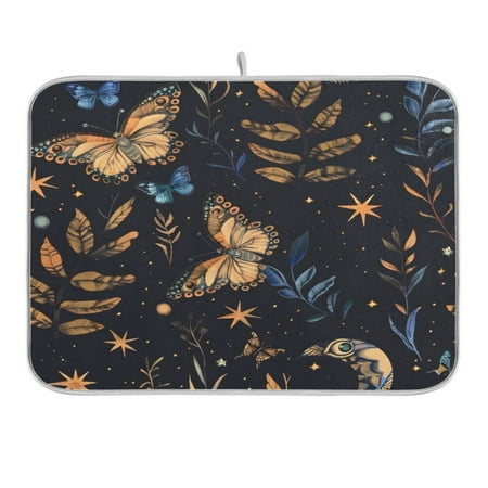 Dish Drying Mat Kitchen Counter Herbs Butterfly Star Dishes Drainer Pad Absorbent Microfiber Reversible 18 x24
Dish Drying Mat Kitchen Counter Herbs Butterfly Star Dishes Drainer Pad Absorbent Microfiber Reversible 18 x24