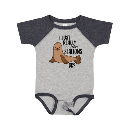 Inktastic I Just Really Like Sea Lions Ok Gift Baby Boy or Baby Girl Bodysuit
