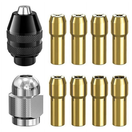 Drill Chuck Collet Set for 1/32inch to 1/8inch Replacement 4486 Keyless Bit with Replacement Rotary Drill Nut Set
Drill Chuck Collet Set for 1/32inch to 1/8inch Replacement 4486 Keyless Bit with Replacement Rotary Drill Nut Set
