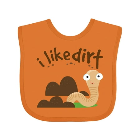 Inktastic I Like Dirt Earthworm Gift Baby Boy or Baby Girl Bib