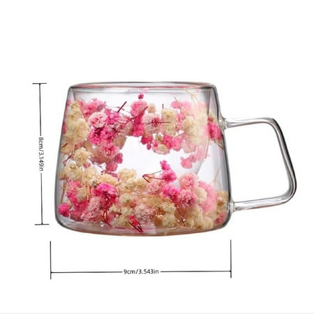 GIUHUIZ Double Wall Insulated Glass Cup Dried Flower Mug With Handle Creative Transparent Coffee Cups Gift For Women Mom Female
GIUHUIZ Double Wall Insulated Glass Cup Dried Flower Mug With Handle Creative Transparent Coffee Cups Gift For Women Mom Female