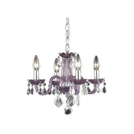 Elegant Lighting Rococo 15 4 Light Royal Crystal Chandelier In Purple