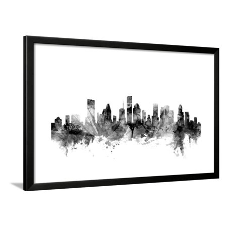 Houston Texas Skyline Framed Print Wall Art By Michael Tompsett