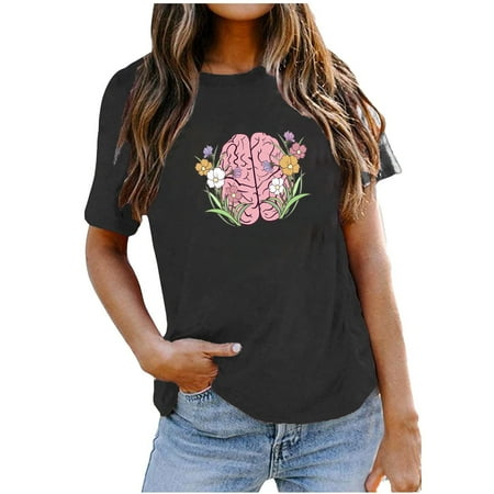 Womens Blouses And Tops Dressy Short Sleeve Women s Fashion Printed Loose T-shirt Short Sleeves Blouse Round-Neck Casual Tops Corset Tops for Women Black XL
Womens Blouses And Tops Dressy Short Sleeve Women s Fashion Printed Loose T-shirt Short Sleeves Blouse Round-Neck Casual Tops Corset Tops for Women Black XL