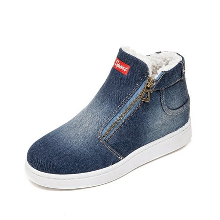 Women‘s Denim Flat Ankle Boots Comfortable Fleece Liner Thermal Zipper Shoes Women‘s Footwear
Women‘s Denim Flat Ankle Boots Comfortable Fleece Liner Thermal Zipper Shoes Women‘s Footwear