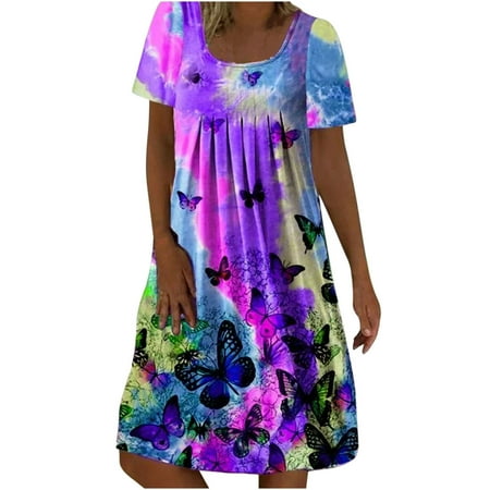 Mrat Short Sleeve Round-Neck Dress Summer Dress For Women 2023 Ladies Round Neck Butterfly Print Dress Short Sleeve Casual Loose Dress Corset Dress For Female
Mrat Short Sleeve Round-Neck Dress Summer Dress For Women 2023 Ladies Round Neck Butterfly Print Dress Short Sleeve Casual Loose Dress Corset Dress For Female