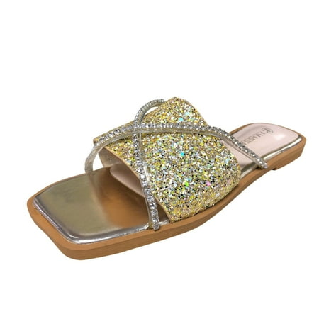 Spring And Summer Fashion Women Slippers Sequin Cross Rhinestones With Open Toe Flat Bottom
Spring And Summer Fashion Women Slippers Sequin Cross Rhinestones With Open Toe Flat Bottom