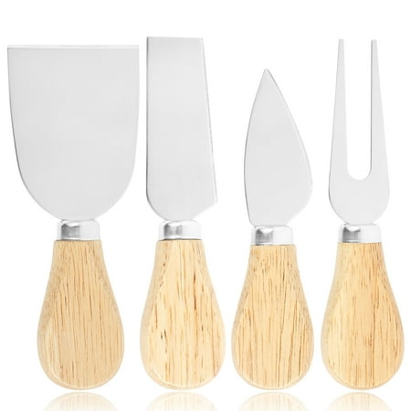 4Pcs Cheese Knife Kit 2CR14 Stainless Steel Sharped Butter Cutter Set Multifunctional Cheese Shovel Fork Knife with Wood Handle for Home Restaurant BBQ Cooking
4Pcs Cheese Knife Kit 2CR14 Stainless Steel Sharped Butter Cutter Set Multifunctional Cheese Shovel Fork Knife with Wood Handle for Home Restaurant BBQ Cooking
