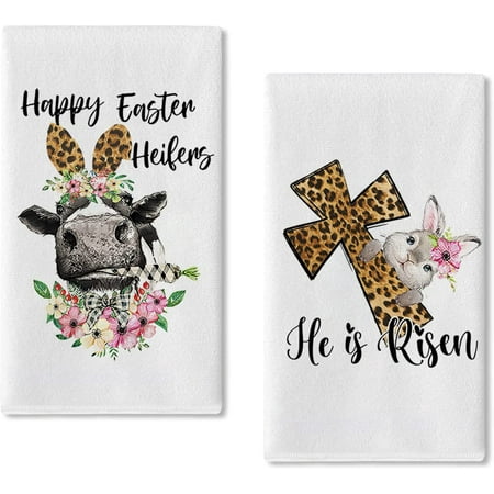 SPXUBZ Kitchen Towels Spring Holiday Leopard Cow Rabbit Flowers for Home Kitchen Decor Housewarming Gift Towels Set of 2
SPXUBZ Kitchen Towels Spring Holiday Leopard Cow Rabbit Flowers for Home Kitchen Decor Housewarming Gift Towels Set of 2