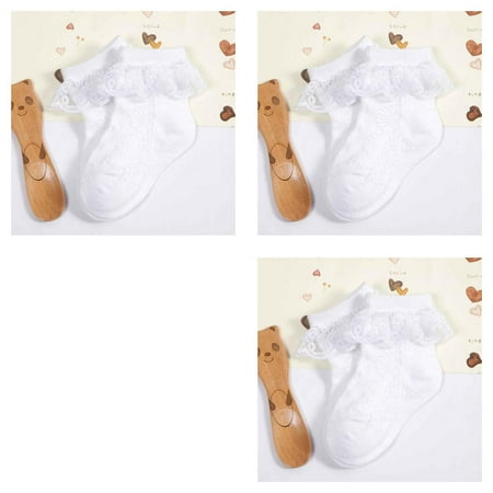 

3pcs Cute Baby Infant Lace Sock Girls Tiny Newborn Spanish Knitted Cotton Blend Ankle Socks