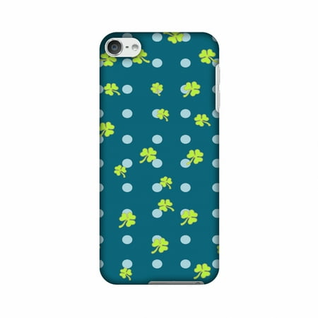 iPod Touch 6th Generation Case, Premium Slim Fit Handcrafted Printed Designer Hard Snap On Shell Case Back Cover for iPod Touch 6th Gen - Shamrocks - Lime Green