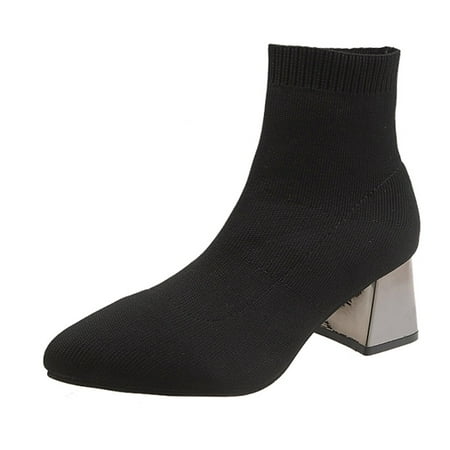 Juebong Women Stretch Socks Boots Ankle Bare Boot Square Heel Casual Booties Booties Black Size 7.5
Juebong Women Stretch Socks Boots Ankle Bare Boot Square Heel Casual Booties Booties Black Size 7.5