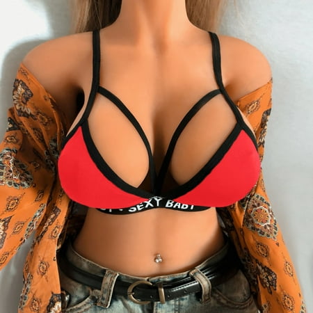 

Floleo Sexy Lingerie For Women Clearance Alluring Women Cage Bra Elastic Cage Bra Strappy Hollow Out Bra Bustier