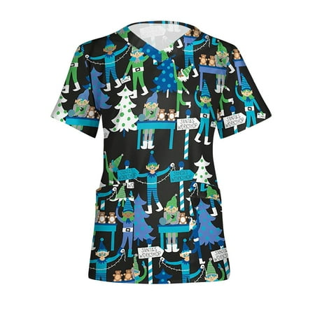 Fragarn V-Neck Womens Scrubs Top Workwear Originals with Rib-Knit Back Panels