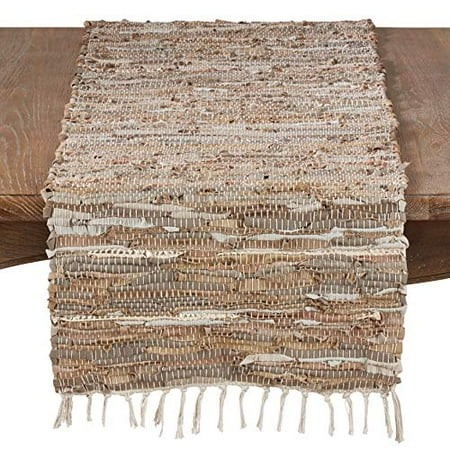 Fennco Styles Delicate Woven Chindi Leather Cotton Bohemian Design Table Linen (16 x72 Table Runner)
Fennco Styles Delicate Woven Chindi Leather Cotton Bohemian Design Table Linen (16 x72 Table Runner)