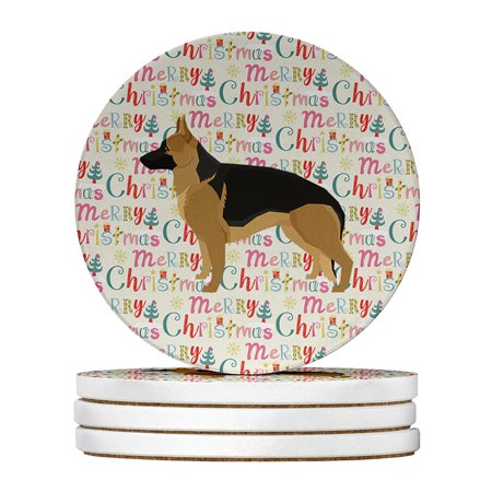 German Shepherd Merry Christmas Large Sandstone Coasters Pack of 4 4 in x 4 in
German Shepherd Merry Christmas Large Sandstone Coasters Pack of 4 4 in x 4 in