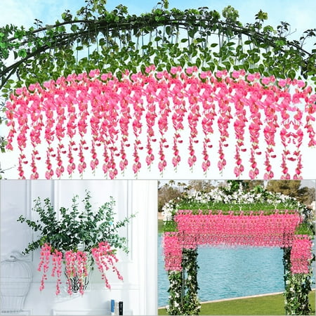 Etereauty 12 Pcs Artificial Silk Wisteria Ivy Vine Green Leaf Vine Garland Simulation Props 90CM for Party Wedding Home Decoration (Pink)
Etereauty 12 Pcs Artificial Silk Wisteria Ivy Vine Green Leaf Vine Garland Simulation Props 90CM for Party Wedding Home Decoration (Pink)