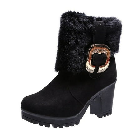 Boots for Women Snow Boots Side Zipper and Velvet Warm Women S Boots Round Toe Thick Heel Belt Buckle Short Boots Women
Boots for Women Snow Boots Side Zipper and Velvet Warm Women S Boots Round Toe Thick Heel Belt Buckle Short Boots Women