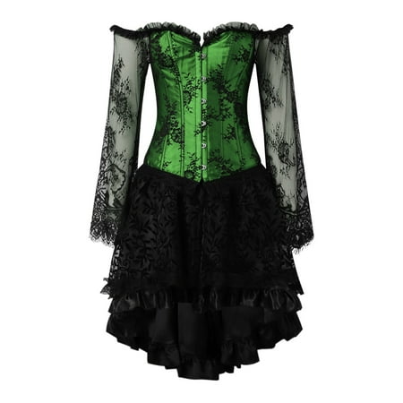 Womens Sexy Lace Long Dress Suit Court Body Plus Skirt Party Skirt Two Piece Court Dress Gothic Dress plus Size Formal
Womens Sexy Lace Long Dress Suit Court Body Plus Skirt Party Skirt Two Piece Court Dress Gothic Dress plus Size Formal
