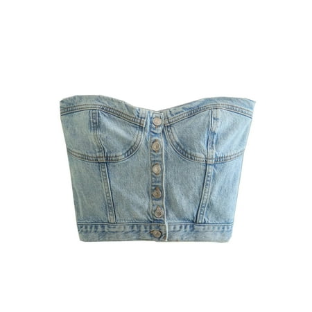Women Denim Tube Top Cross Tie Up Solid Color Skinny Casual Strapless Corset Crop Tops
Women Denim Tube Top Cross Tie Up Solid Color Skinny Casual Strapless Corset Crop Tops