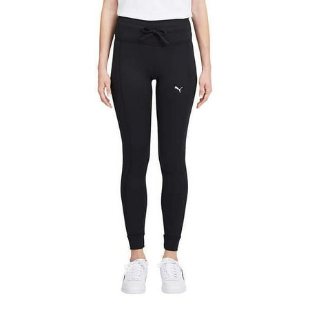 PUMA Women's Drawstring Tight Leggings with Pockets, Black Small
