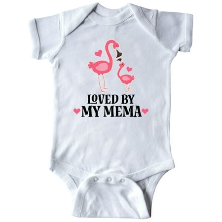 Inktastic My Mema Loves Me Flamingo Gift Baby Girl Bodysuit