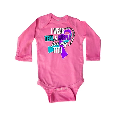 Inktastic Suicide Prevention I Wear Teal and Purple for My Titi Gift Baby Boy or Baby Girl Long Sleeve Bodysuit
Inktastic Suicide Prevention I Wear Teal and Purple for My Titi Gift Baby Boy or Baby Girl Long Sleeve Bodysuit