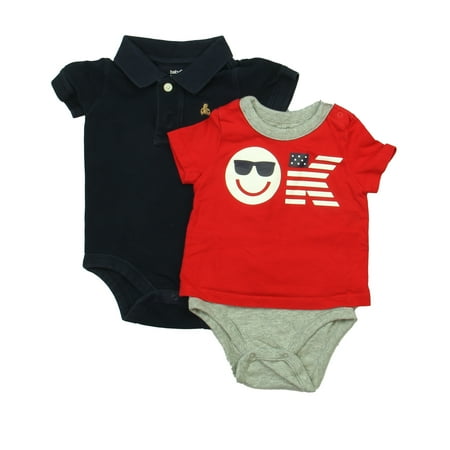 Pre-owned Gap Boys Navy | Red Onesie size: 6-12 Months