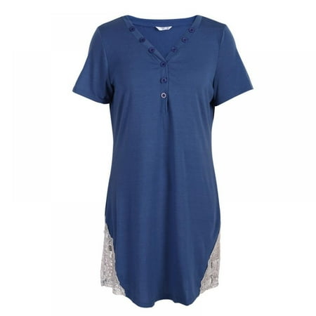 BRAND PROMOTION! Women s Maternity Dress Sleep Nightshirt V-neck Button Collar Nightdress Lace Hem Breastfeeding Sleepwear
BRAND PROMOTION! Women s Maternity Dress Sleep Nightshirt V-neck Button Collar Nightdress Lace Hem Breastfeeding Sleepwear