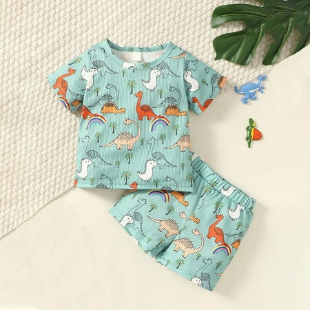 Huilaibazo Baby Suit Summer Cartoon Dinosaur Cute Factory Summer Boy Cartoon Short Sleeve T Shirt Shorts 2pcs Suit
Huilaibazo Baby Suit Summer Cartoon Dinosaur Cute Factory Summer Boy Cartoon Short Sleeve T Shirt Shorts 2pcs Suit