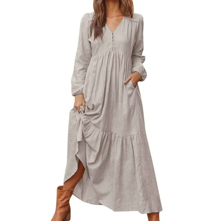 Paptzroi Autumn Womens Button Cotton Retro Casual Long Sleeve Dress Long Shirt Dresses Long Sleeve Evening Dresses for Women Womens Party Dress Maxi Shirts Long Nightgown Women Women Casual Long Dre
Paptzroi Autumn Womens Button Cotton Retro Casual Long Sleeve Dress Long Shirt Dresses Long Sleeve Evening Dresses for Women Womens Party Dress Maxi Shirts Long Nightgown Women Women Casual Long Dre