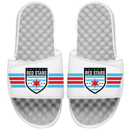 Men s ISlide White Chicago Red Stars Stripes Slide Sandals