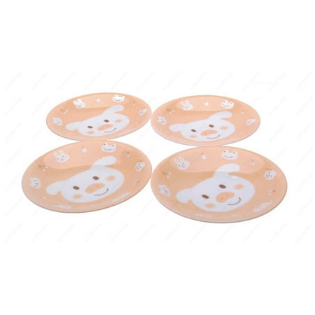 M.V. Trading MV0314A8/OR Japanese Round Saucer Plate with Pig Design 5½-Inch Orange