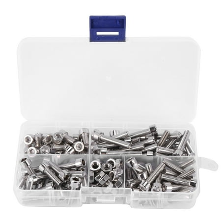 120Pcs M5 Stainless Steel Metric Hex Socket Head Cap Screws Nuts Assortment Kit(5 Sizes)
120Pcs M5 Stainless Steel Metric Hex Socket Head Cap Screws Nuts Assortment Kit(5 Sizes)