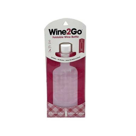 Kole Imports AA181-48 Wine2Go Foldable Wine Bottle in Rose Pink - Pack of 48