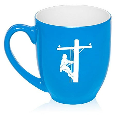 16 oz Large Bistro Mug Ceramic Coffee Tea Glass Cup Lineman Electric Pole Climber (Light Blue)
16 oz Large Bistro Mug Ceramic Coffee Tea Glass Cup Lineman Electric Pole Climber (Light Blue)
