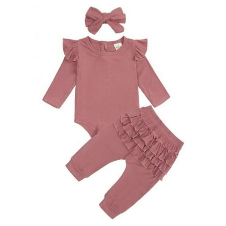 Newborn Baby Girls Outfits Flying Sleeve Romper+Cute Pants+Headband 3PC Infant Girl Clothes Set
Newborn Baby Girls Outfits Flying Sleeve Romper+Cute Pants+Headband 3PC Infant Girl Clothes Set