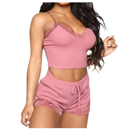 BIZIZA Women Pajama Set Soft 2 Piece PJ Sets Loungewear Lace Sleepwear Cami Top and Shorts Pink M
BIZIZA Women Pajama Set Soft 2 Piece PJ Sets Loungewear Lace Sleepwear Cami Top and Shorts Pink M