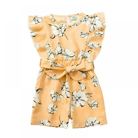 Baozhu Toddler Baby Girl s Summer Ruffled Flutter-Sleeve Jumpsuit Bow Tie Front Crewneck Romper 3-24 Months
Baozhu Toddler Baby Girl s Summer Ruffled Flutter-Sleeve Jumpsuit Bow Tie Front Crewneck Romper 3-24 Months