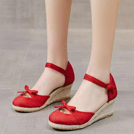 〖Yilirongyumm〗 Red 37 Sandals Women Fashion Weave Beach Women Bow Shoes Breathable Round Comfortable Wedges Sandals Summer Toe Women s Sandals 
〖Yilirongyumm〗 Red 37 Sandals Women Fashion Weave Beach Women Bow Shoes Breathable Round Comfortable Wedges Sandals Summer Toe Women s Sandals